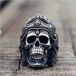 Mahakali Helmet Skull Biker Ring
