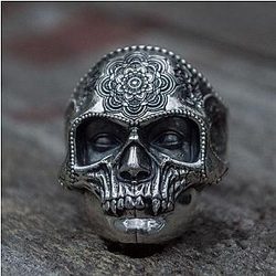 Unique Stainless Steel Heavy Skull Ring