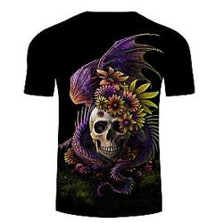 Flowers Skull Fashion T-shirt