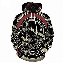 Skull Hoodie - War Punk Rock Vintage Hoodie
