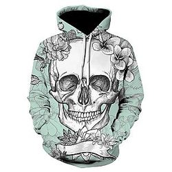 Skull Hoodie - Unique Skull With Flowers Art Style Hoodie