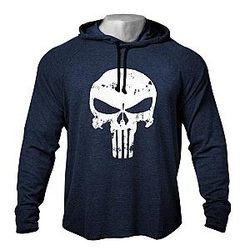 Skull Hoodie - White Skull Navy Theme Fashion Hoodie