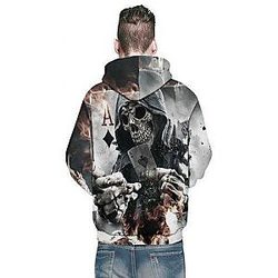 Trend Men's Digital Print Skull Pattern Hooded Sweater HC0606