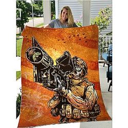 Premium Skull Army Blanket