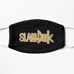 Slam Dunk Face Masks - White Stroke Gold Letter Slam Dunk Flat Mask RB0512