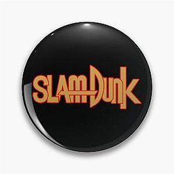 Slam Dunk Pins - Red Stroke Gold Letter Slam Dunk Pin RB0512