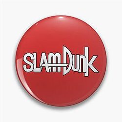 Slam Dunk Pins - Black Stroke White Letter Slam Dunk Pin RB0512