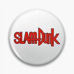 Slam Dunk Pins - Dark Stroke Red Letter Slam Dunk Pin RB0512