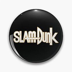Slam Dunk Pins - Gold Stroke White Letter Slam Dunk Pin RB0512