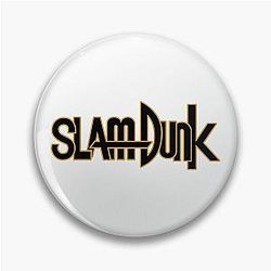 Slam Dunk Pins - Gold Stroke Black Letter Slam Dunk Pin RB0512