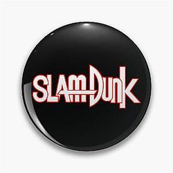 Slam Dunk Pins - Red Stroke White Letter Slam Dunk Pin RB0512