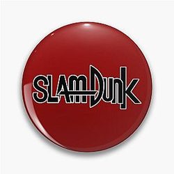 Slam Dunk Pins - White Stroke Black Letter Slam Dunk Pin RB0512