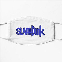 Slam Dunk Face Masks - Black Stroke Blue Letter Slam Dunk Flat Mask RB0512