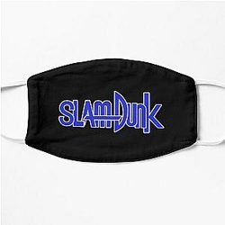 Slam Dunk Face Masks - White Stroke Blue Letter Slam Dunk Flat Mask RB0512