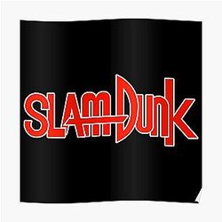 Slam Dunk Posters - White Stroke Red Letter Slam Dunk Poster RB0512