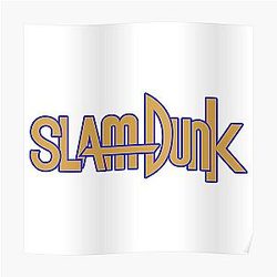Slam Dunk Posters - Blue Stroke Gold Letter Slam Dunk Poster RB0512