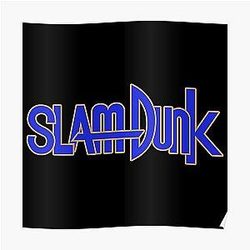 Slam Dunk Posters - Gold Stroke Blue Letter Slam Dunk Poster RB0512