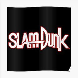 Slam Dunk Posters - Red Stroke White Letter Slam Dunk Poster RB0512