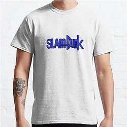 Slam Dunk T-Shirts - Black Stroke Blue Letter Slam Dunk Classic T-Shirt RB0512