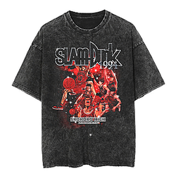 Retro Basketball Graphic PTTT2605 Washed  Slam Dunk T-Shirts