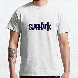 Slam Dunk T-Shirts - Blue Stroke Black Letter Slam Dunk Classic T-Shirt RB0512