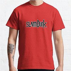 Slam Dunk T-Shirts - White Stroke Black Letter Slam Dunk Classic T-Shirt RB0512
