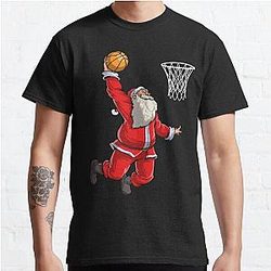Slam Dunk T-Shirts - Basketball Santa Slam Dunk T Shirt Christmas Xmas Ball Sport Classic T-Shirt RB0512