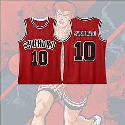 Slam Dunk Cosplay - Slam Dunk Sakuragi Hanamichi Red Baseball Cosplay Costume