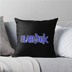 Slam Dunk Pillows - White Stroke Blue Letter Slam Dunk Throw Pillow RB0512