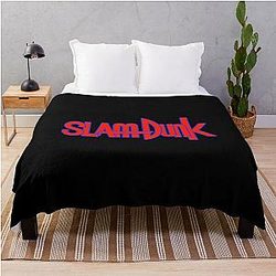 Slam Dunk Blanket - Blue Stroke Red Letter Slam Dunk Throw Blanket RB0512