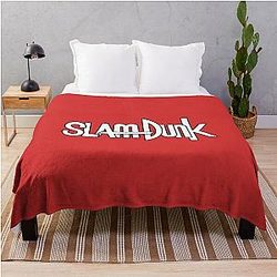 Slam Dunk Blanket - Black Stroke White Letter Slam Dunk Throw Blanket RB0512