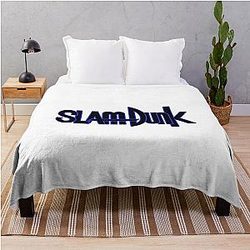 Slam Dunk Blanket - Blue Stroke Black Letter Slam Dunk Throw Blanket RB0512
