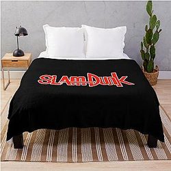 Slam Dunk Blanket - White Stroke Red Letter Slam Dunk Throw Blanket RB0512