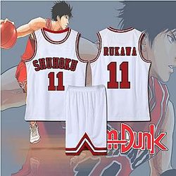 Slam Dunk Cosplay - Slam Dunk Kaede Rukawa White Cosplay Costume