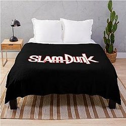 Slam Dunk Blanket - Red Stroke White Letter Slam Dunk Throw Blanket RB0512