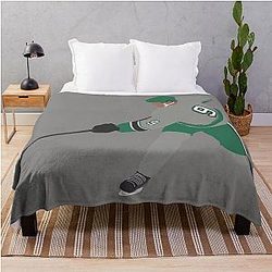 Slap Shot Green Throw Blanket
