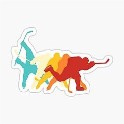 Retro Hockey Slap Shot Sticker