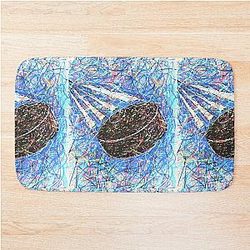 Slap Shot Hockey Art Bathmat