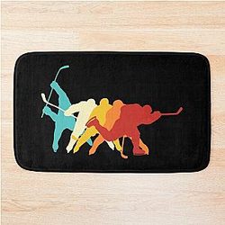 Retro Ice Hockey Slapshot Bath Mat
