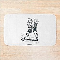 Dynamic Ice Hockey Player Slapshot Mat
