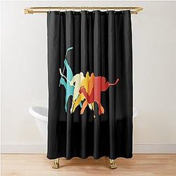 Retro Ice Hockey Slap shot Shower Curtain