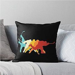 Retro Ice Hockey Slap Shot Pillow