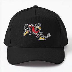 Hawk Bird of Prey Hockey Player Slapshot Logo Baseball Cap