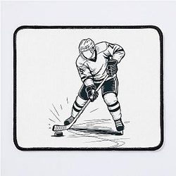 Ice Hockey Player Slap Shot Mouse Pad