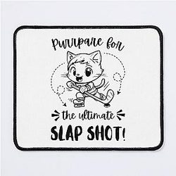 Prepare for the Ultimate Slap Shot for Cat Lovers. I Love Cats and Ice Hockey Mouse Pad