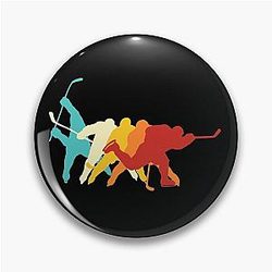 Retro Ice Hockey Slapshot Pin