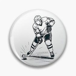 Dynamic Ice Hockey Player Pin