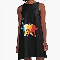 Retro Ice Hockey Slapshot A-Line Dress