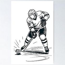 Dynamic Ice Hockey Player Slap Shot