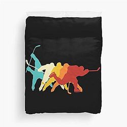 Retro Ice Hockey Slapshot Duvet Cover